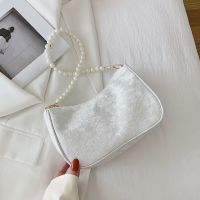 JASMIN NOIR Lace Womens Shoulder Bag Fashion pearl Handbag Small Baguette sling Bag
