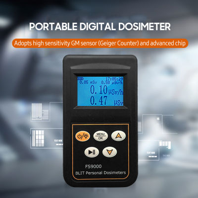 keykits- Portable Radiation Tester Digital Backlight Dose Alarm X/ γ/ Hard β Ray Detecting Current &amp; Cumulative DER Display Geiger Counter Dosimeter Monitor for Electromagnetic Field Factory Steel Mineral Stone Detection
