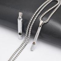 Loud Portable Keychain Necklace Whistle EDC Keyring for Emergency Survival Outdoor Hiking Camping Titanium Emergency Whistle Survival kits