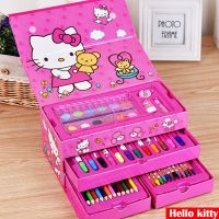 54PcsSet Kids Drawing Art Set Cartoon Painting Pen Colour Pencils