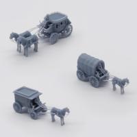 โมเดลรถเก่าแบบตะวันตก/เกวียนชุด1:160 N Scale Scenery Vehicle