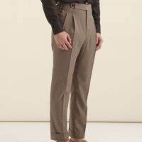 HEIM | Double Pleated with Beige Wool Trousers | กางเกงขายาว 2 จีบ ผ้า Wool สีเบจ