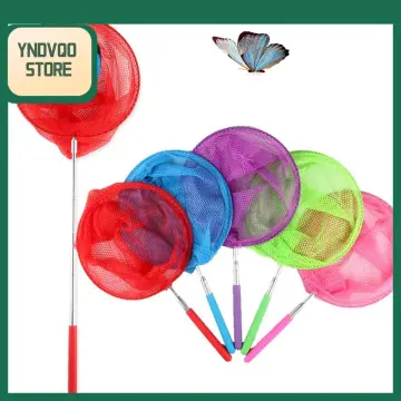 Kids Butterfly Net Extendable Telescopic Handle Fishing Net Insect Catching  Net with Nylon and PVC Material