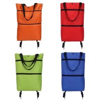 2 in 1 Folding Shopping Pull Cart Trolley Bag With Wheels Reusable Grocery Bags Food Organizer Vegetables Bag Shopping Bag