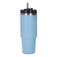 Insulation And Cold Ice Tyrant Cup Travel Mugs Stainless Steel Large Capacity Portable With Straw