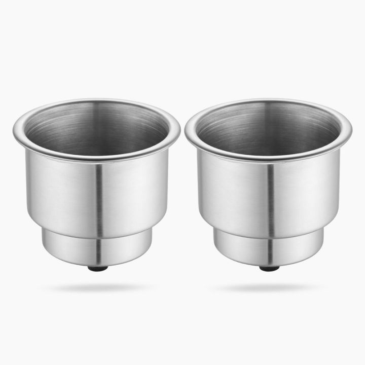 2pcs-stainless-steel-cup-drink-holders-for-marine-boat-car-truck-camper-rv-w-drain