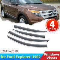 Deflectors สำหรับ Ford Explorer Classic U502 2011 ~ 2019อุปกรณ์เสริมรถ Window Visors Rain Eyebrow Guard กระจก Protector Cover