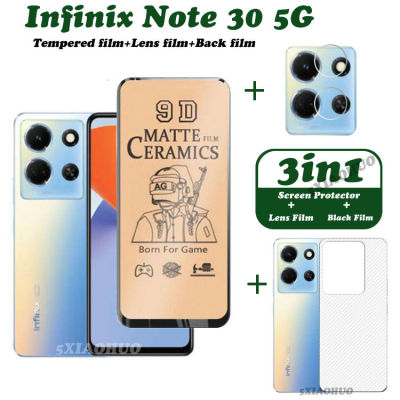 3in1 Infinix Note 30 แก้วฟิล์มกระจก พร้อม Privacy ป้องกันการสอดแนม infinix Note 30 5G ฟิล์มเซรามิกและฟิล์มด้านหลัง Infinix Note 30ฟิล์มปกป้องหน้าจอ + ฟิล์มเลนส์