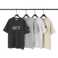 ESSENTIALS 1977 Fear of God FOG Flocking การถ่ายเทความร้อนรุ่นคู่รักแฟชั่นอินเทรนด์แขนสั้น T เสื้อ