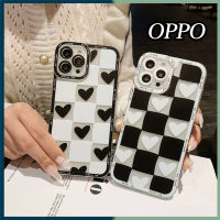 กระดานหมากรุก TPU เคสโทรศัพท์มือถือ For OPPO A9 A5 A3S A12E A5 A94 A54 A1K A16 A15 A11X A93 A53 A31 A8 A94 A55 A53S Reno 4 5 6 6z F11 F7 F9 Pro  Korea Hot เคสโทรศัพทใส กันกระแทก