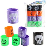 12Pcs Halloween Pumpkin Skull Magic Spring Toys for Kids Birthday Party Favors Goodie Bag Pinata Fillers Halloween Decoration