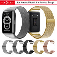 สายนาฬิกาโลหะ Milanese Loop สำหรับ Huawei Band 6 สายรัดข้อมือสแตนเลสสำหรับ Honor Band 6