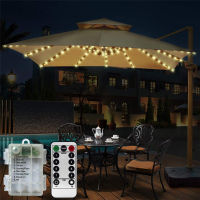 Solar 104LED 8 Strings Umbrella Tent String lights Waterproof 8 Lighting Modes Beach Umbrella Lamp for Outdoor Garden Wedding