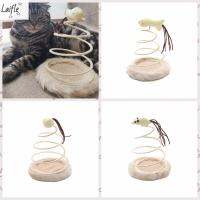 LAIFLE ของเล่นแมวแบบสปริงแบบโต้ตอบสำหรับสัตว์เลี้ยงแบบหมุนทนทานต่อการกัดเล่นสัตว์เลี้ยงทำจากเส้นป่านศรนารายณ์แผ่นดิสก์แบบหมุนเกลียวสำหรับสัตว์เลี้ยงมีความสุขในตัวเอง