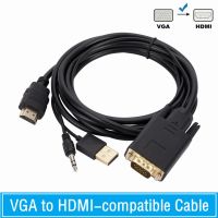 FGDSB อินพุต VGA สายเคเบิลที่รองรับ VGA เป็น HDMI VGA ไปยัง HDMI เอาต์พุต HDMI ง่ายต่อการติดตั้ง สายอะแดปเตอร์ สำหรับ/dvdplayer/ โปรเจคเตอร์/โทรทัศน์/กล่องทีวี