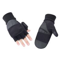 [A Like]1คู่แฟชั่นถุงมืออบอุ่น Windproof Fingerless ขี่จักรยานทนทานสีดำชายลื่น