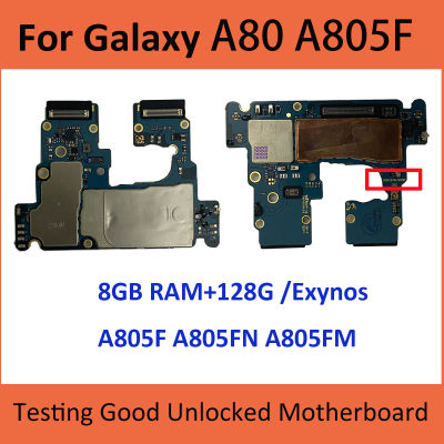 Penghantaran Percuma untuk มาเธอร์บอร์ด A805F Samsung Galaxy A80 A805G เมนบอร์ด SM-A805F เมนบอร์ด Papan Logik dengan Cip Penuh S Android 128G
