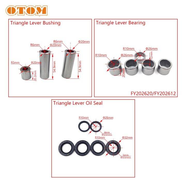 otom-อะไหล่ซ่อมแขนรถจักรยานยนต์ก้านสามเหลี่ยมบีซีลน้ำมันบูชสำหรับ-bse-rtc-300r-nc-kayo-t6-k6-shr-7-m2-8-j-1