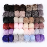 【YF】✟  6pcs 8cm Hairball Hat Fur PomPom Fake Balls With Rubber Band Buttons Knit Clothing Accessories