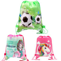 Baby Shower Unicorn Decora Drawstring Gifts Bags Birthday Party Mermaid Mochila Football Theme Non- Fabrics bag 10pcslot