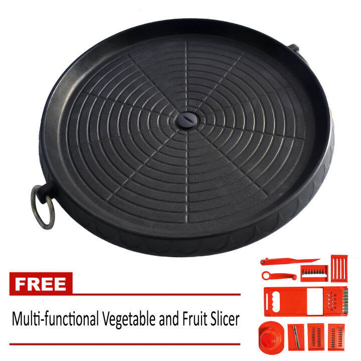 GP18 NonStick Stove Top Grill (Black) with MultiFunctional Vegetable