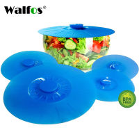 WALFOS อาหารเกรดซิลิโคนซิลิโคนชามฝาทนความร้อนไมโครเวฟปกซีลนำมาใช้ใหม่ดูดซีลครอบคลุมสำหรับชามแผ่น