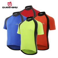 QUESHARK Men Short Sleeve Cycling Jersey MTB Mountain Road Bike Downhill Shirt Top Quick Dry Riding Racing Bicycle Clothes