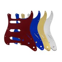 Pickguard กีตาร์ SSS รอยขีดข่วนแผ้นป้องกัน11รูและสกรูสำหรับอะไหล่กีตาร์ไฟฟ้า FD ST เลือก10สีกระจกอะคริลิค