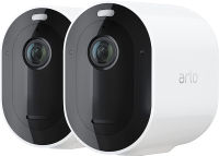 Arlo Pro 4 Spotlight Camera - 2 Pack - Wireless Security, 2K Video &amp; HDR, Color Night Vision, 2 Way Audio, Wire-Free, Direct to WiFi No Hub Needed, White - VMC4250P 2 Cameras White