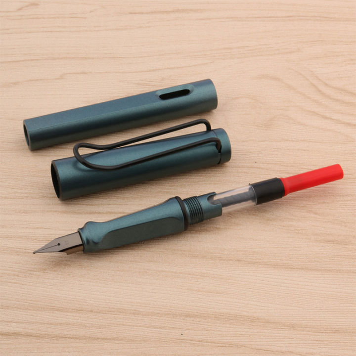 sunyanping-ขายดี-คลิปปากกาหมึกพลาสติกสีเทาเข้มอุปกรณ์เครื่องเขียนสำนักงานปากกาหมึกซึม