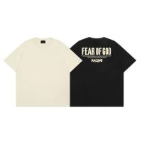 High Street FEAR OF GOD New Loose Letter Print Casual Short Sleeve Crewneck T-Shirt