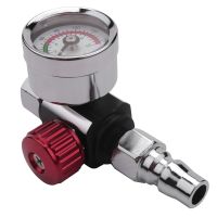 1Pc 1/4 inch Bsp Mini Air Regulator Valve Tool Durable Small Tail Pressure Gauge 48 x 60mm With Nozzle For Spray Tool