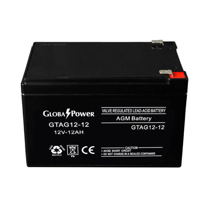 global-power-battery-gtag12-12-12v-12ah-แบตเตอรี่-agm-สำหรับ-ups-และใช้งานทั่วไป-ของแท้-ประกันศูนย์-2ปี