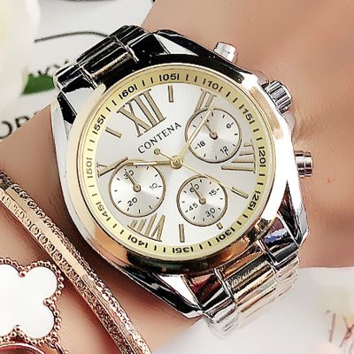 （A Decent035）Hot Women 39; SWatchesFashion Gold SilverFor Women FamousBrandWatch HolidayClocks Time