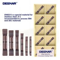 DESKAR 100% ของแท้ MGGN150 200 250 300 400 500-JM LF6018 CNC Lathe Turning Tools เม็ดมีดเซาะร่องคาร์ไบด์สําหรับสแตนเลส