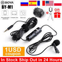 New Original BOYA BY-M1 Recording Microfone Lavalier Lapel Microphone Video Mic For Youtube Video Record Mic For Pc