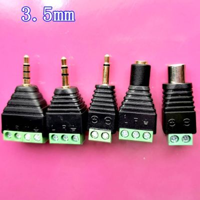 3pcs/Lot 3.5Jack 6.35mm Connector Stereo Adapter 3.5mm RCA Audio Mono Channel Plug to Screw Terminal Audio Mono Channel