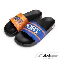 ARI PORT FC 2021/22 SLIDE SANDALS - BLACK/BLUE/ORANGE รองเท้าแตะ อาริ การท่าเรือ เอฟซี SANDALS สีดำ #รองเท้าแตะใส่สบาย  #รองเท้าแตะรัดส้น  #รองเท้าแตะแฟชั่น