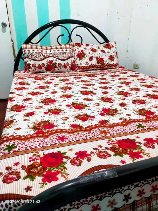3 in 1 Fitter Bed Sheet Floral Red Lazada PH