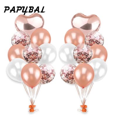 Rose Gold Balloons Wedding Decor Event Party Heart Balloons Foil Happy Birthday Balloons Air Bachelorette Party DIY Decor Balloons