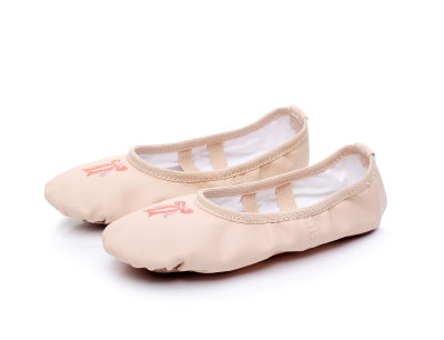 [COD] รองเท้าเต้นรำสำหรับเด็กรองเท้าบัลเล่ต์พื้นนิ่มสำหรับเด็กผู้หญิง PU รองเท้าเต้นรำรองเท้าแมวโยคะรองเท้าออกกำลังกายสีชมพู