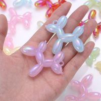 10Pcs 44x45mm AB Color Cartoon Stereo Lovely Balloon Dog Acrylic Pendant For DIY Charm Necklace Bracelet Keychain Jewelry Making