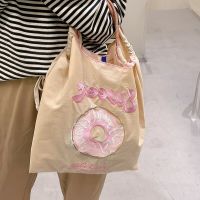 2022 New Japanese Fashion Shopping Bag for Womens Bunny Donut Embroidery Nylon Tote Bags High Capacity Designer Shoulder Bags Cross Body Shoulder Bag