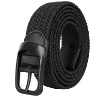 Plus Size 100-190cm 190cm 63 67 71 Long Black Braid Elastic Stretch Belt Mens Metal Buckle for Big and Tall Man