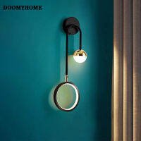 DOOMYHOME ไฟกำแพงภายในอาคาร Led ทรงกลมกำแพงฉากหลังหัวเตียงห้องนั่งเล่นนอร์ดิกโคมไฟตกแต่งผนังอย่างสร้างสรรค์