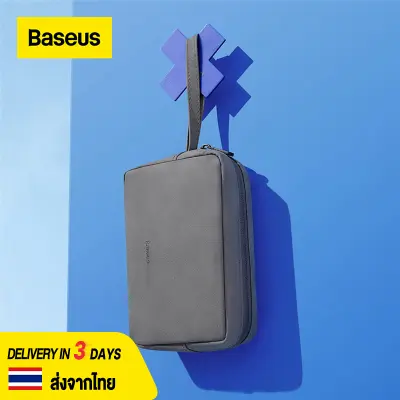 [ส่งจากไทย 1-3 วัน] Baseus Zipper Bag Mobile Phone Charger Protection Large Bag Mobile Hard Disk Bag Cable Storage Bag Waterproof Phone Bag