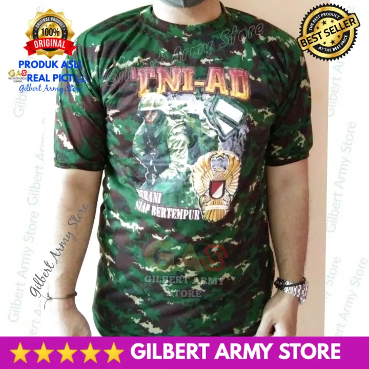 Gilbert Army Store Kaos Loreng Pria Nkri Daleman Lengan Pendek Sablon