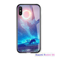 UCUCกรณีสำหรับXiaomi Redmi 9Aแก้วโทรศัพท์กรณีHP Redmi 9aแฟนตาซีพื้นที่หรูหราAuroraดวงจันทร์S TarryกวางCasinggกันกระแทกG AlaxyกรณีกระจกกลับCove