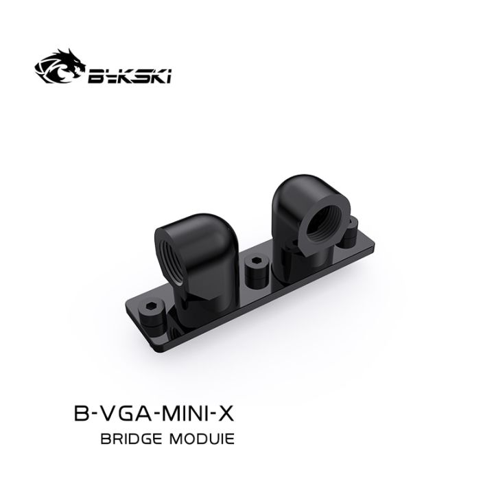 bykski-dual-90องศา-rotating-bridge-module-สำหรับ-gpu-water-block-360องศา-adapt-กราฟิกการ์ดติดตั้งโมดูล-b-vga-mini-x