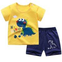 0-5Y Summer Children Short Sleeve Cotton T-Shirt Short Pants Set 2Pcs